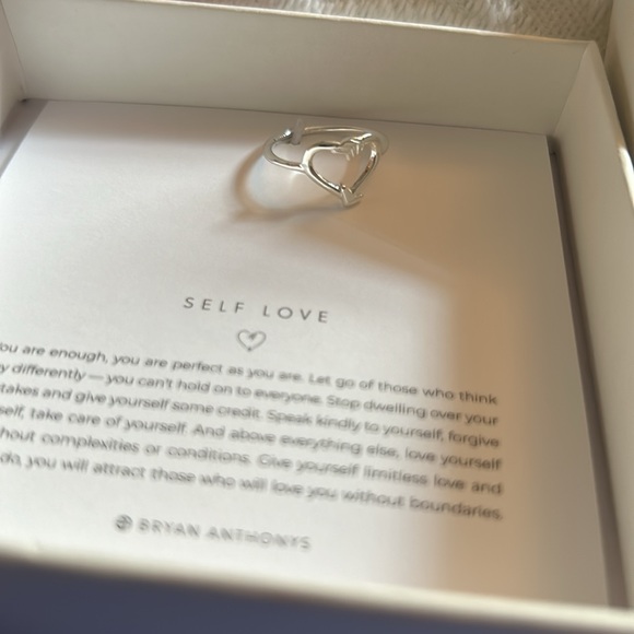 NIB Bryan Anthony’s Silver Tone Self Love Ring - Picture 2 of 3